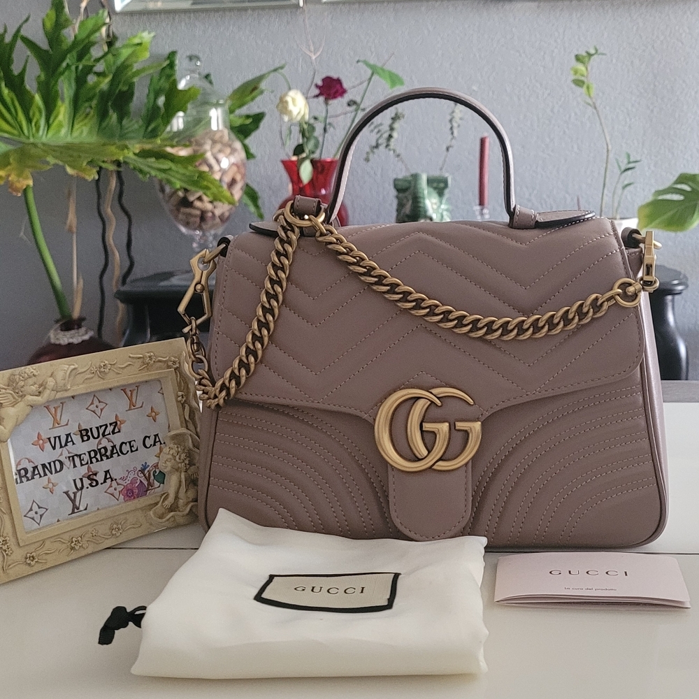 GUCCI Calfskin Matelasse Top Handle/Shoulder Bag "FREE POSHMARK AUTHENTICATION"